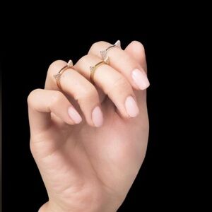 NWOT 14K Rose Gold over .925 Sterling Kitty Ears CZ Stacker Ring